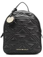 Emporio Armani Quilted Effect Backpack - Black