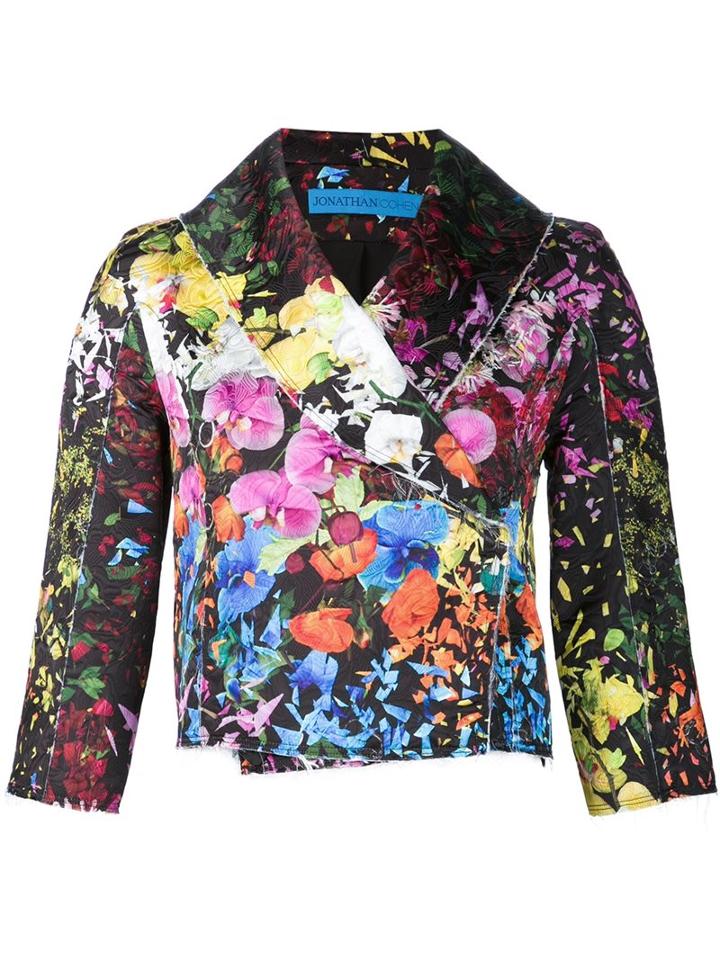 Jonathan Cohen Floral Brocade Crop Jacket