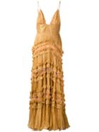 Maria Lucia Hohan - Chantilly Lace Dress - Women - Silk/nylon/spandex/elastane - 38, Yellow/orange, Silk/nylon/spandex/elastane