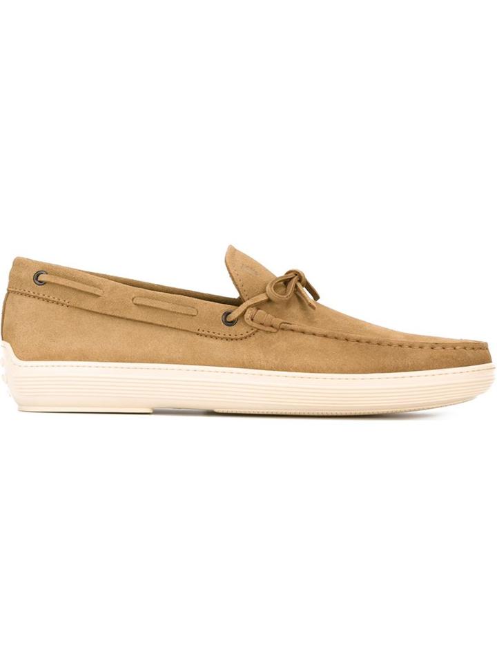 Tod S Suede Loafers, Men's, Size: 43.5, Nude/neutrals, Rubber/suede/leather