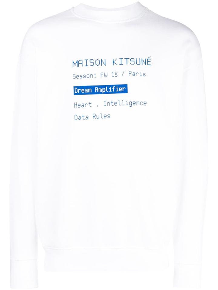 Maison Kitsuné Script Printed Sweatshirt - White
