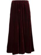 Etro Wide Leg Cropped Pants, Women's, Size: 38, Red, Silk/viscose