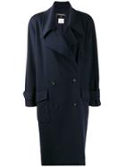 Chanel Pre-owned 1999's Oversized Double Breasted Coat - Blue