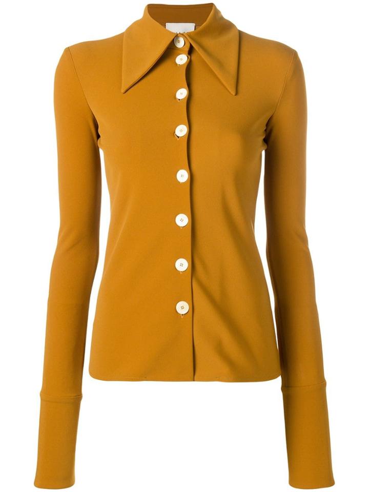 A.w.a.k.e. Oversized Collar Shirt - Brown