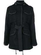 Sacai - Oversized Belted Coat - Women - Cotton/cupro/wool - 2, Black, Cotton/cupro/wool