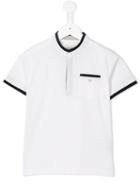 Armani Junior Contrast Trim Polo Shirt, Boy's, Size: 10 Yrs, White