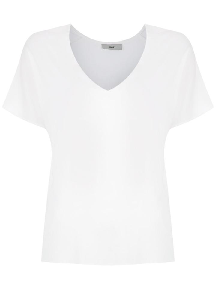 Egrey - V-neck Top - Women - Spandex/elastane/viscose - 38, White, Spandex/elastane/viscose