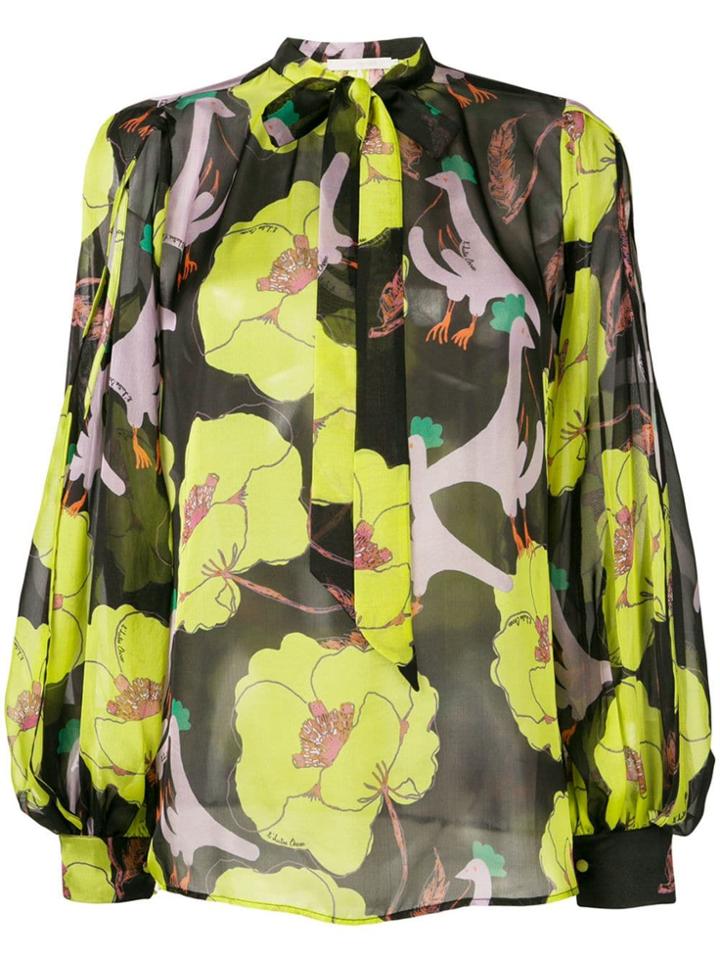 L'autre Chose Floral Print Blouse - Black