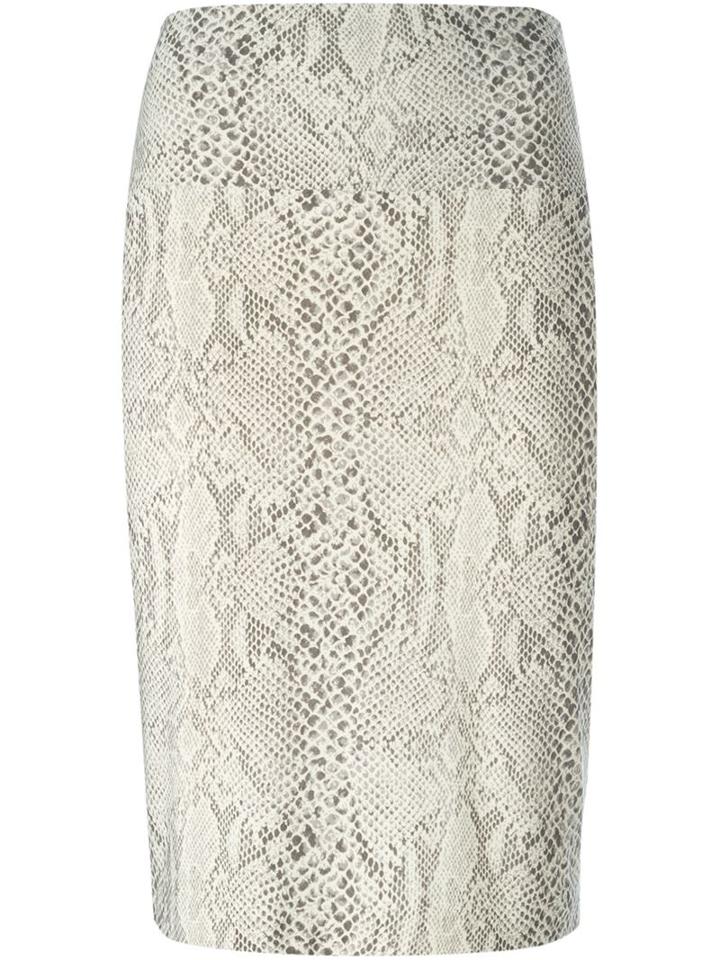 Norma Kamali Snakeskin Print Pencil Skirt