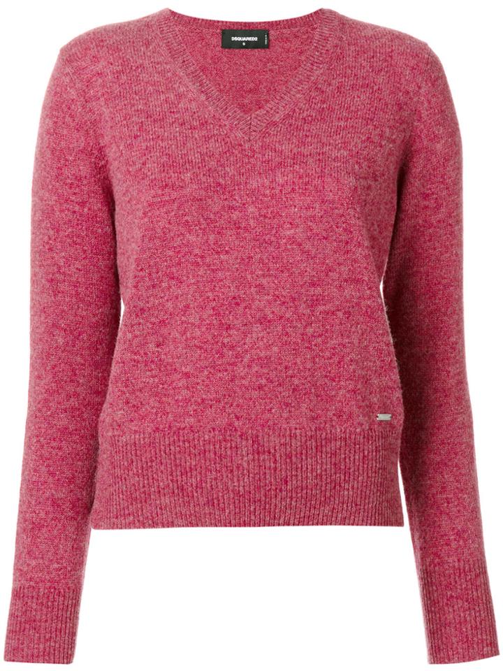 Dsquared2 V-neck Jumper - Pink & Purple