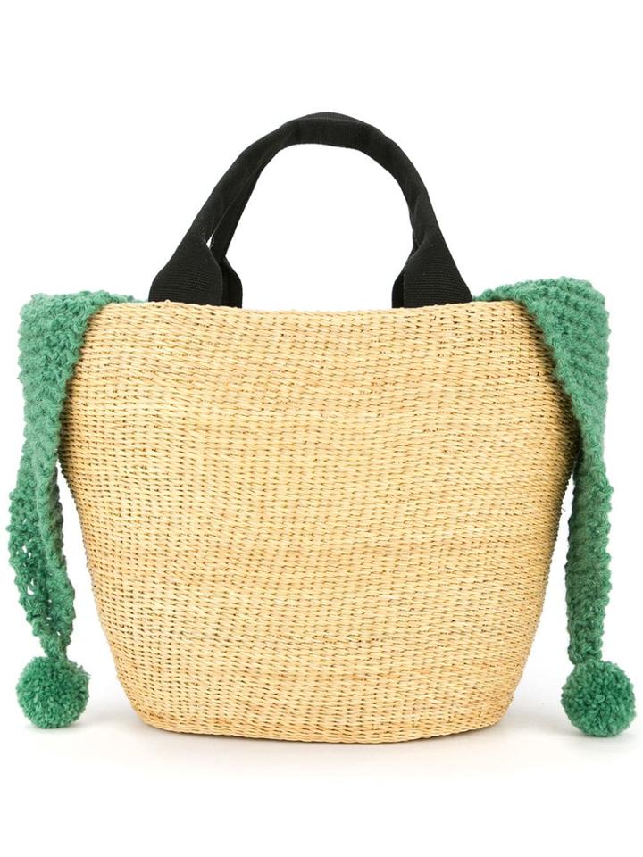 Muun Minho Pom-pom Pouch Tote - Brown