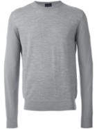 Lanvin Contrast Panel Jumper, Men's, Size: Medium, Grey, Wool