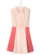 Elisabetta Franchi La Mia Bambina Teen Bow Detail Dress - Pink