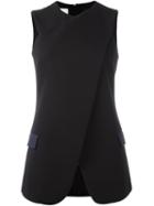 Paul Smith Crossover Front Sleeveless Blouse, Women's, Size: 40, Black, Cupro/virgin Wool