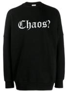 Palm Angels Chaos Embroidered Sweater - Black
