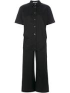 T By Alexander Wang Shirt-style Jumpsuit, Women's, Size: 6, Black, Cotton