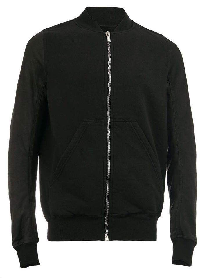 Rick Owens Drkshdw Zipped Bomber Jacket, Men's, Size: Small, Black, Lamb Skin/polyamide/cotton