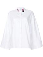 Dondup Embellished Collar Flared Sleeve Shirt - White
