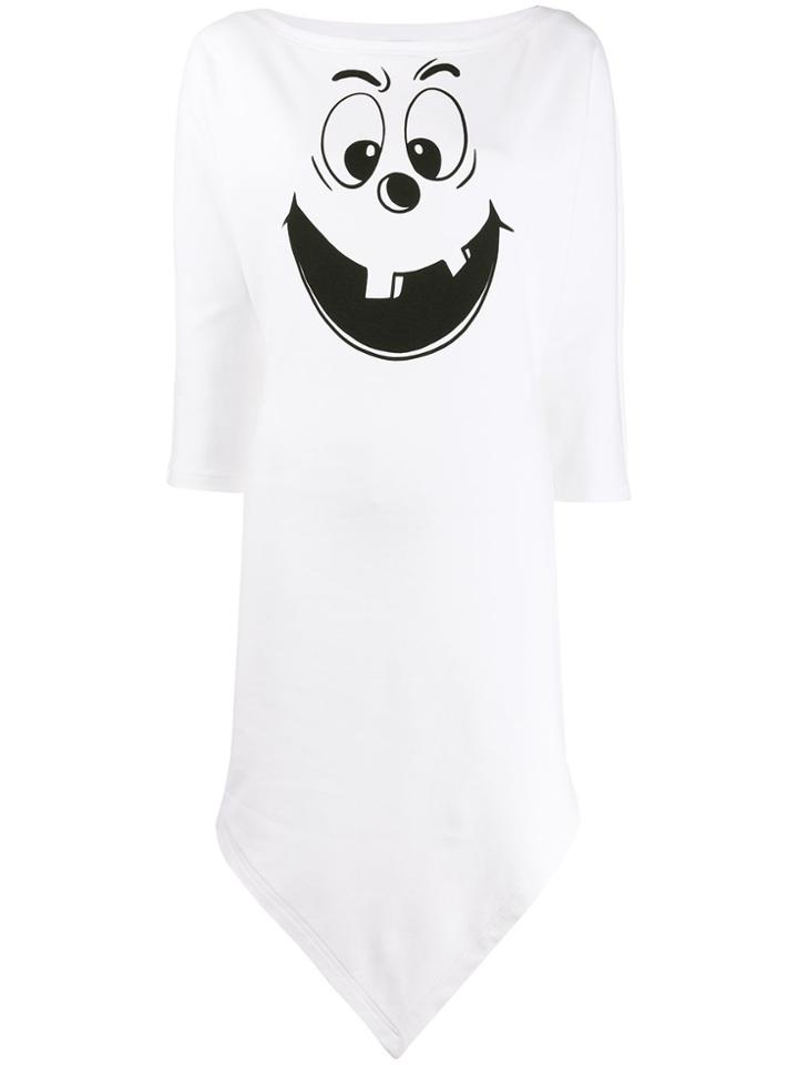 Moschino Pumpkin Face Print Jersey Dress - White