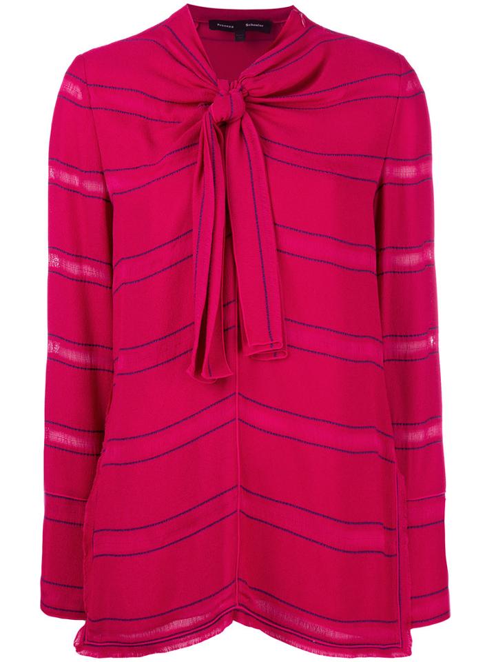 Proenza Schouler Pussybow Blouse, Women's, Size: 8, Pink/purple, Silk/acetate/viscose