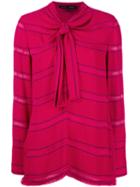 Proenza Schouler Pussybow Blouse, Women's, Size: 8, Pink/purple, Silk/acetate/viscose