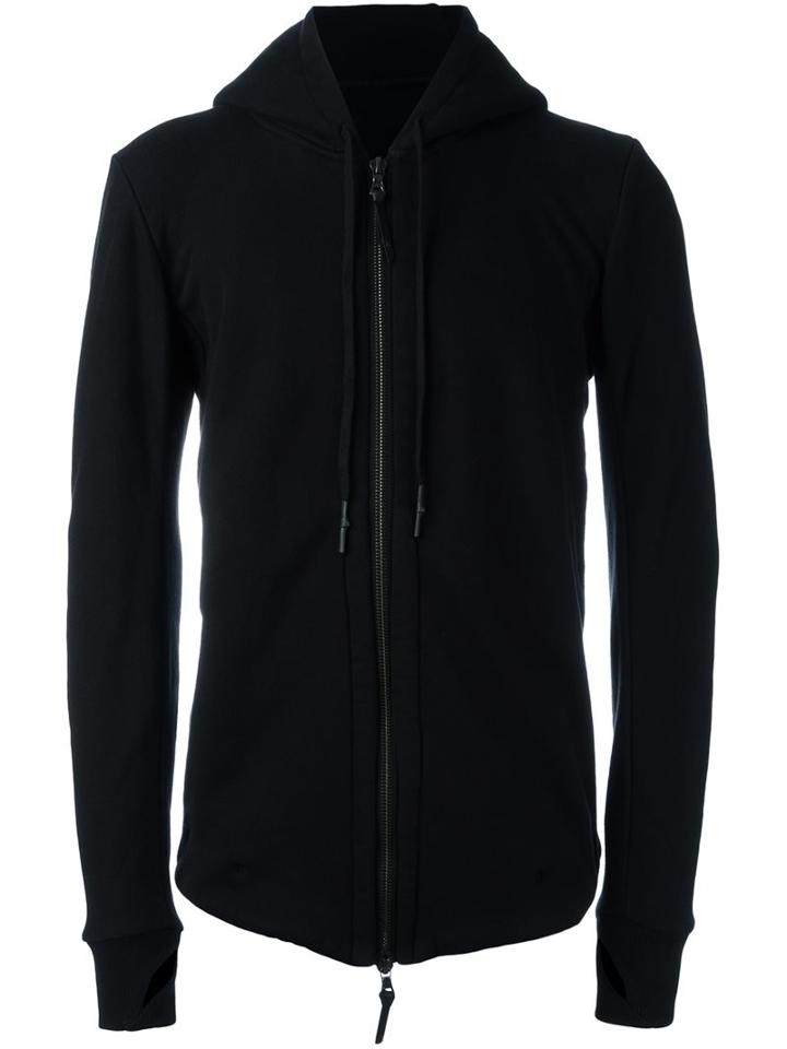 11 By Boris Bidjan Saberi Zipped Hoodie, Men's, Size: Medium, Black, Cotton
