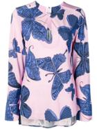 Ultràchic Butterfly Print Top - Pink