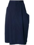 Y's Drape Midi Skirt - Blue