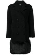 Emporio Armani Short Double-breasted Coat - Black