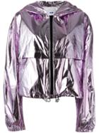 Msgm - Metallic Jacket - Women - Cotton/polyurethane - 38, Women's, Pink/purple, Cotton/polyurethane