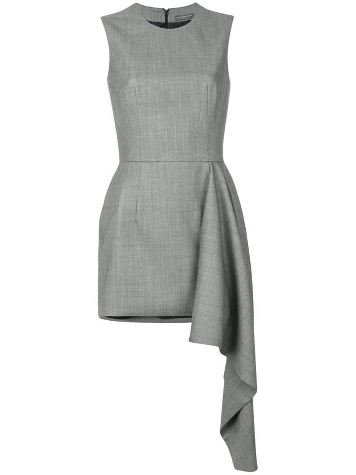 Alexander Mcqueen Draped Mini Dress - Grey