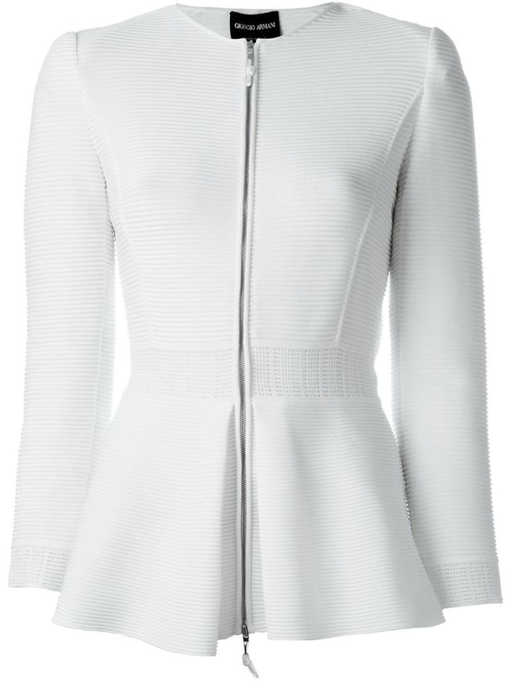 Giorgio Armani Ribbed Knit Peplum Jacket