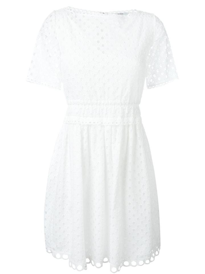 Carven Broderie Anglaise Skater Dress, Women's, Size: 38, White, Cotton