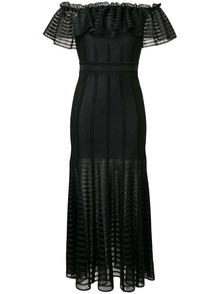 Alexander Mcqueen Ruffle Flared Dress - Black