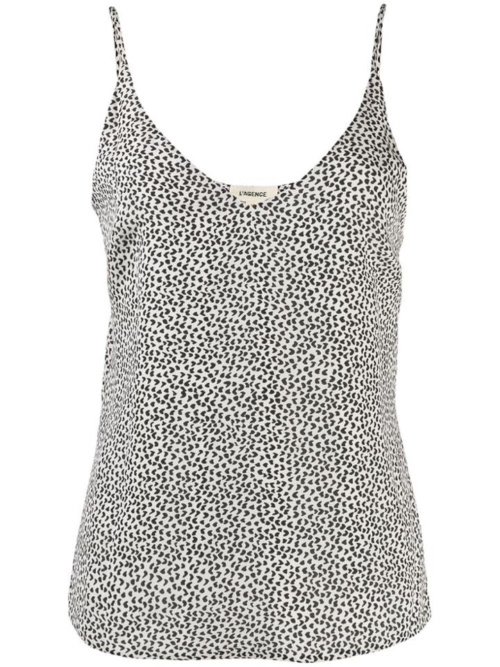 L'agence Micro Print Camisole - White