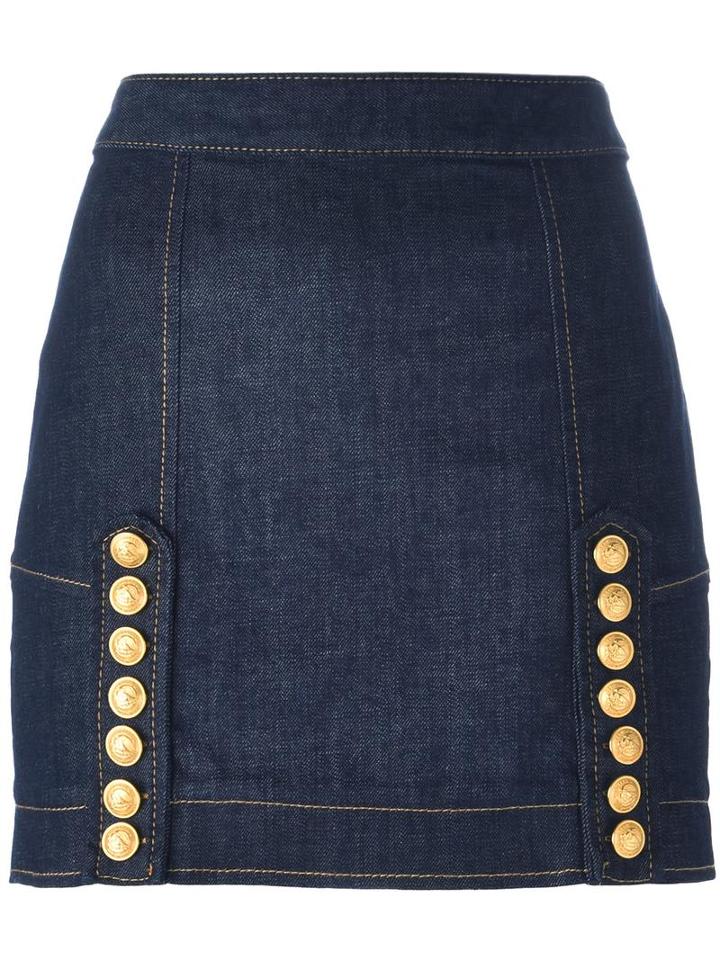 Dsquared2 Livery Denim Mini Skirt, Women's, Size: 40, Blue, Cotton/spandex/elastane