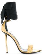 Tom Ford Ankle-tie Open-toe Sandals - Metallic