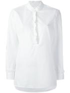Chinti And Parker Frilled Placket Shirt, Women's, Size: Small, White, Cotton