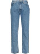 Christopher Kane Crystal Embroidered Straight Leg Denim Jeans - Blue