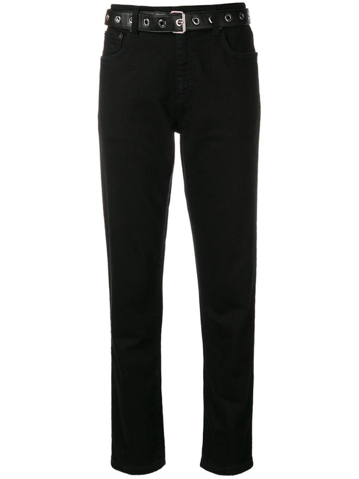 Moschino Belted Slim Fit Jeans - Black
