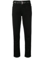 Moschino Belted Slim Fit Jeans - Black
