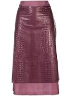 Sies Marjan Crocodile Embossed Skirt - Purple