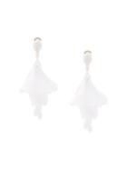 Oscar De La Renta Large Impatiens Earrings - White
