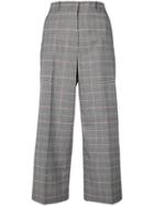 Pinko Checked Cropped Trousers - Grey