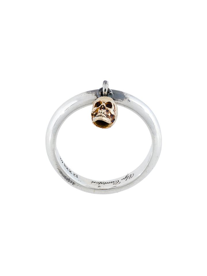 Ugo Cacciatori Hanging Skull Ring - Metallic