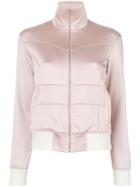Mm6 Maison Margiela Panelled Bomber Jacket, Women's, Size: Medium, Pink/purple, Polyester/cotton
