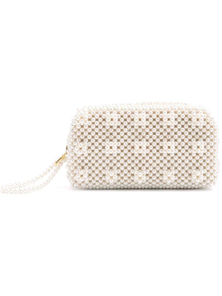 Shrimps Pearl Clutch - White