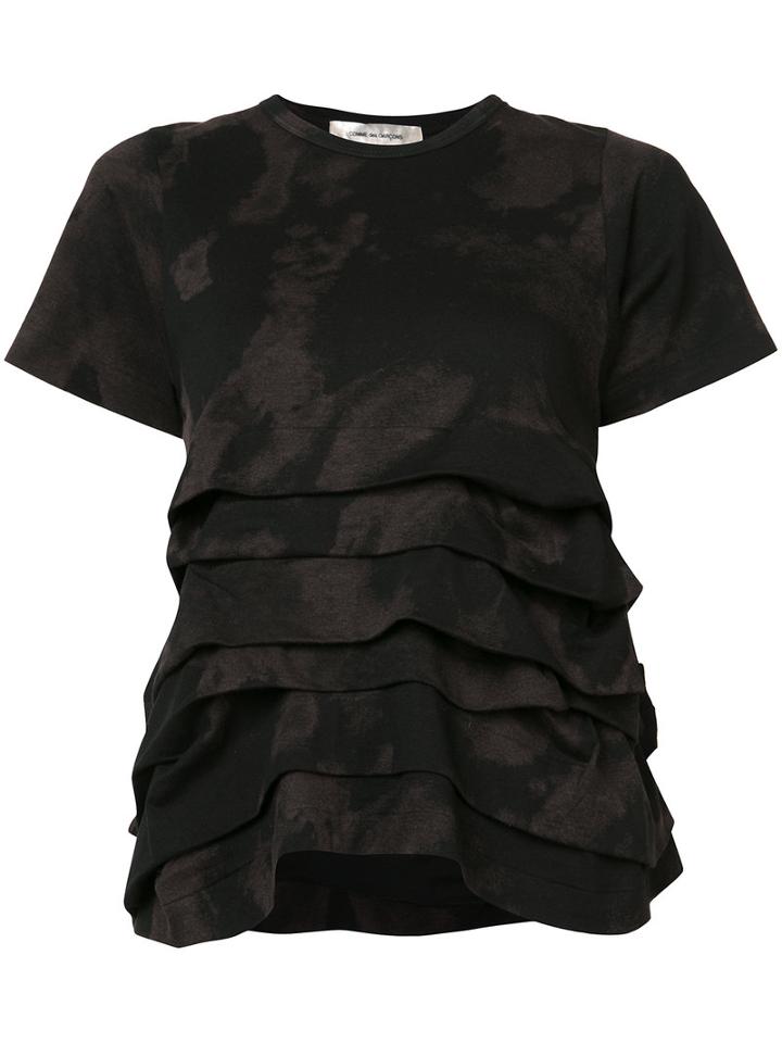 Comme Des Garçons - Print Ruffle T-shirt - Women - Cotton - S, Women's, Black, Cotton