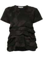 Comme Des Garçons - Print Ruffle T-shirt - Women - Cotton - S, Women's, Black, Cotton