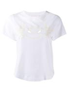 See By Chloé Cropped Embroidered T-shirt - White
